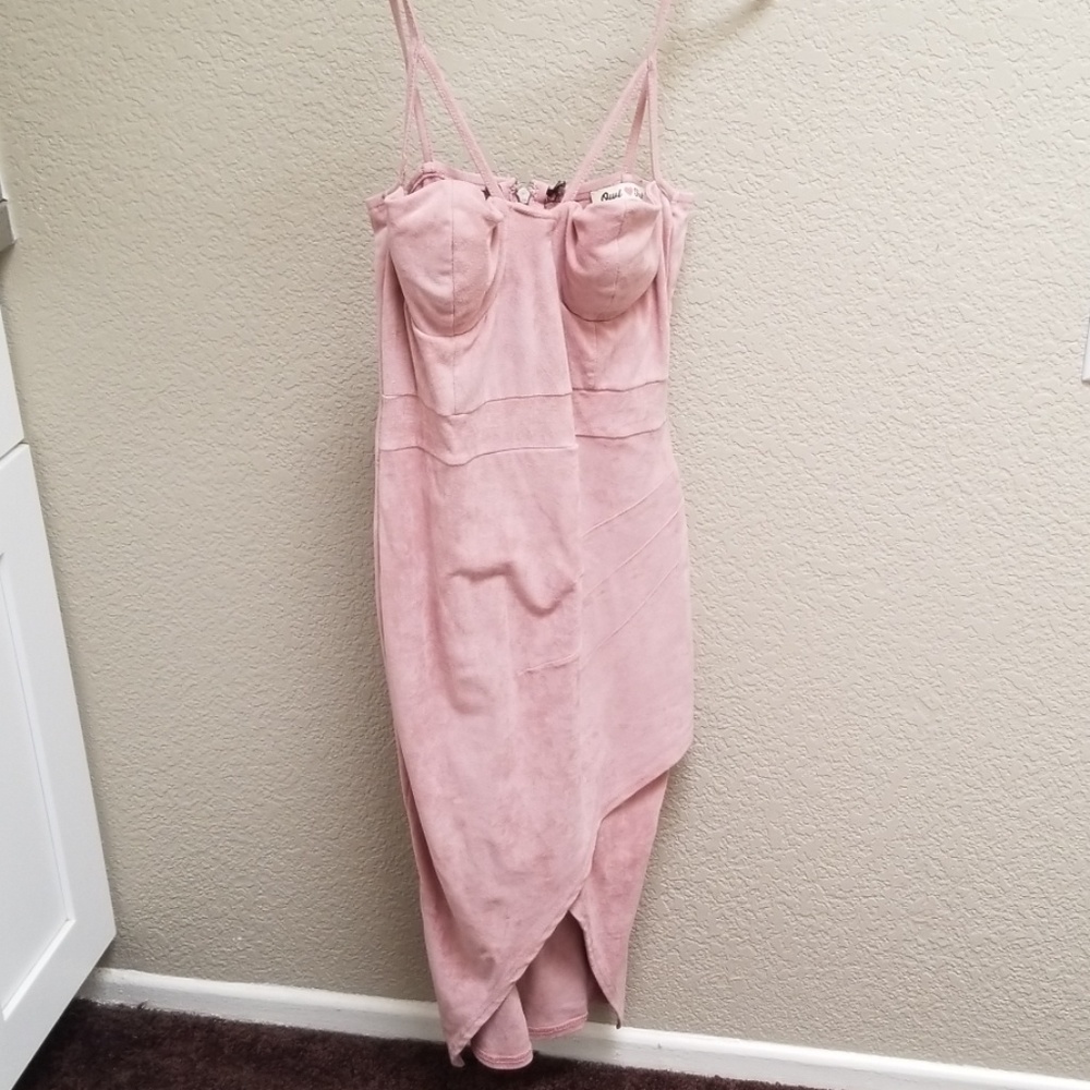 Sued light pink dress in Medium size.